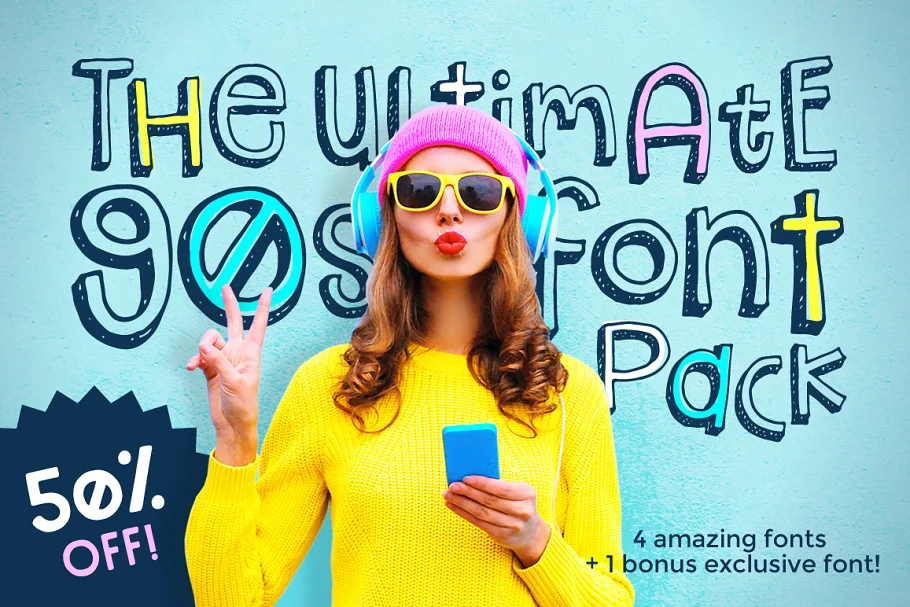 The Ultimate 90s Font Pack Font Free Download - Itfonts.com