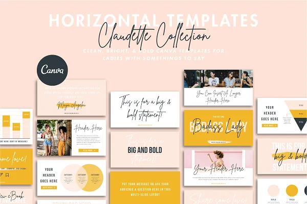 Claudette Horizontal Templates Template Free Download - Itfonts.com