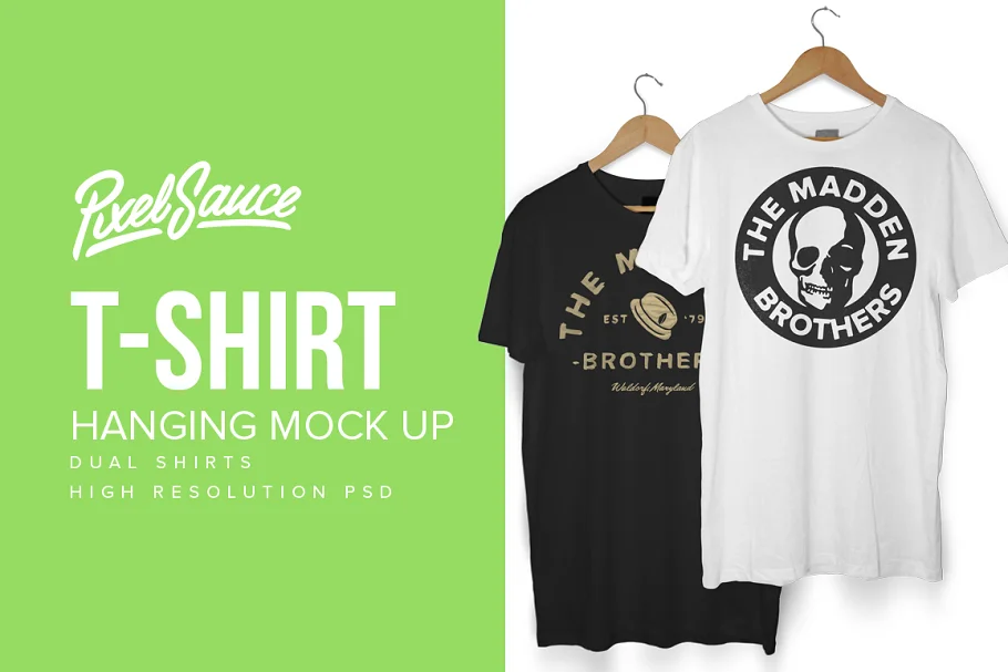 Hanging T-Shirt Mock Up Template Free Download - Itfonts.com